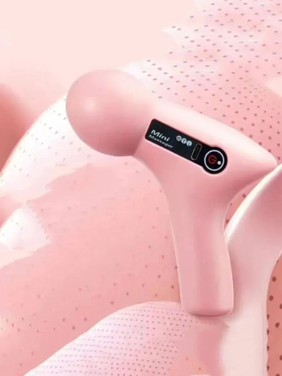 Mini Massage Massage LCD Screen 6 Heads Gun Muscle Massager Portable Electric Fascia Gun for Neck Foot Body Fascia Gun