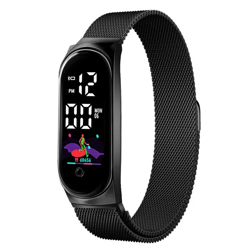 Simple LED Digital Watches for Women Luxury Metal Rose Gold Electronic Wristwatch Magnetic Loop Strap Fashion Ladies Clock Reloj