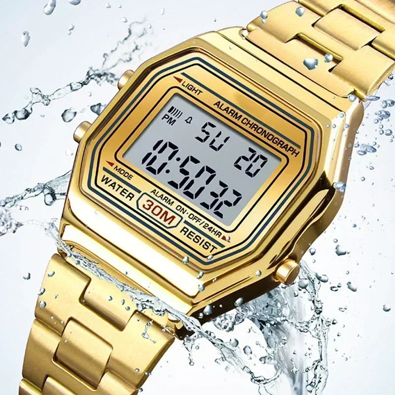 1pcs Digital Watches for Men Sports Waterproof Bracelet Clock Gold Electronice LED Wristwatch Women Casucal Montre Homme Relogio