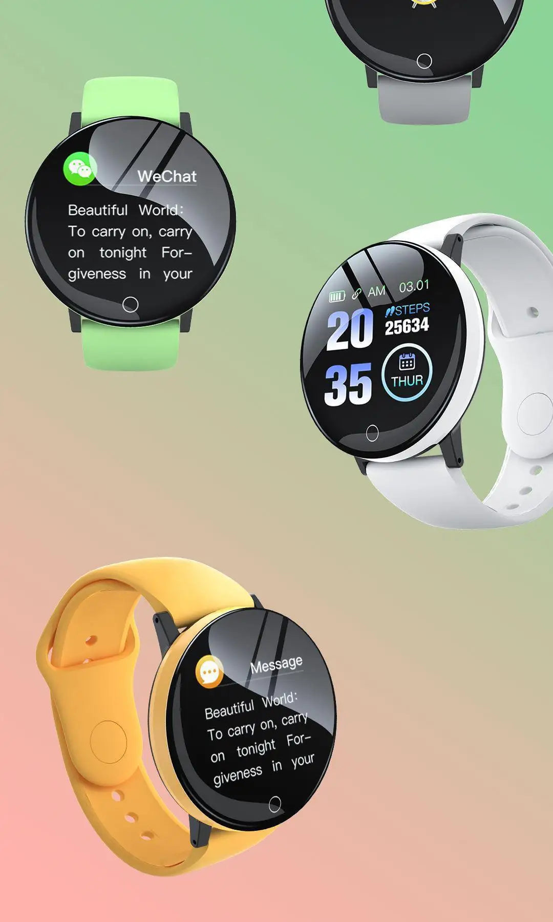 New Smart Bracelet 2025 Real Step Count Fashion Alarm Clock Watch Bluetooth Music Fitness Tracker Sports Smartwatch Android D18