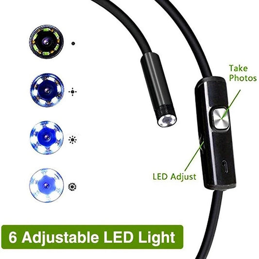 Endoscope Camera For Mobile Phone Softwired USB Mini Endoscope With 6 LED Lights 7mm 3 in 1 TYPE-C Waterproof For Android