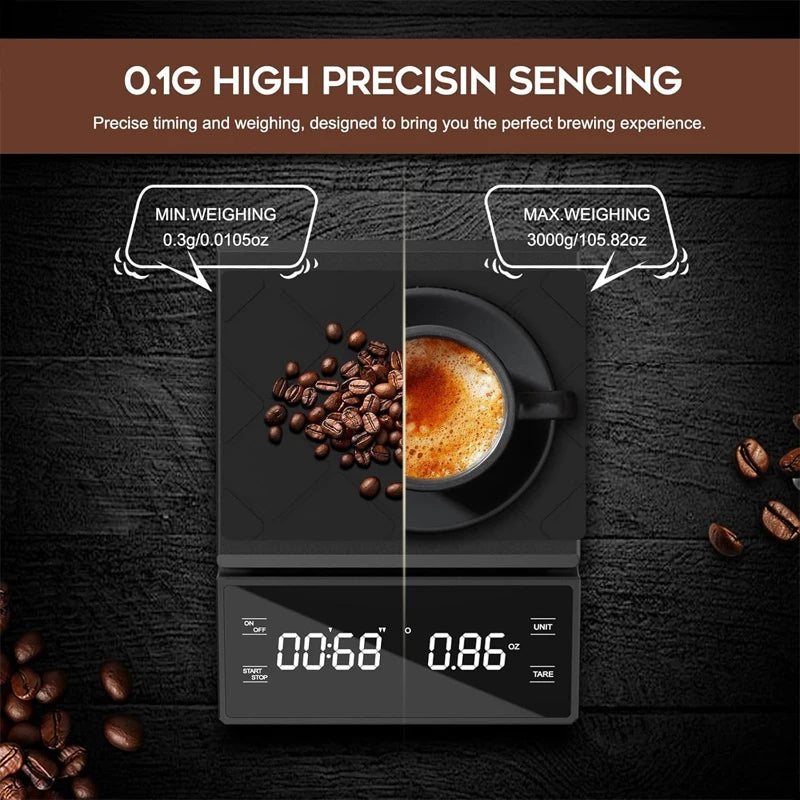 Digital 3kg/0.1g Kitchen Scale with Timer Balance for Precise Baking and Cooking- Kitchen Gadgets Accessories for Home Chefs