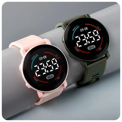 LED Luminous Sports Watch 2023 New Fashion Round Waterproof Electronic Watch Men and Women Digital Clock Relojes Electrónicos