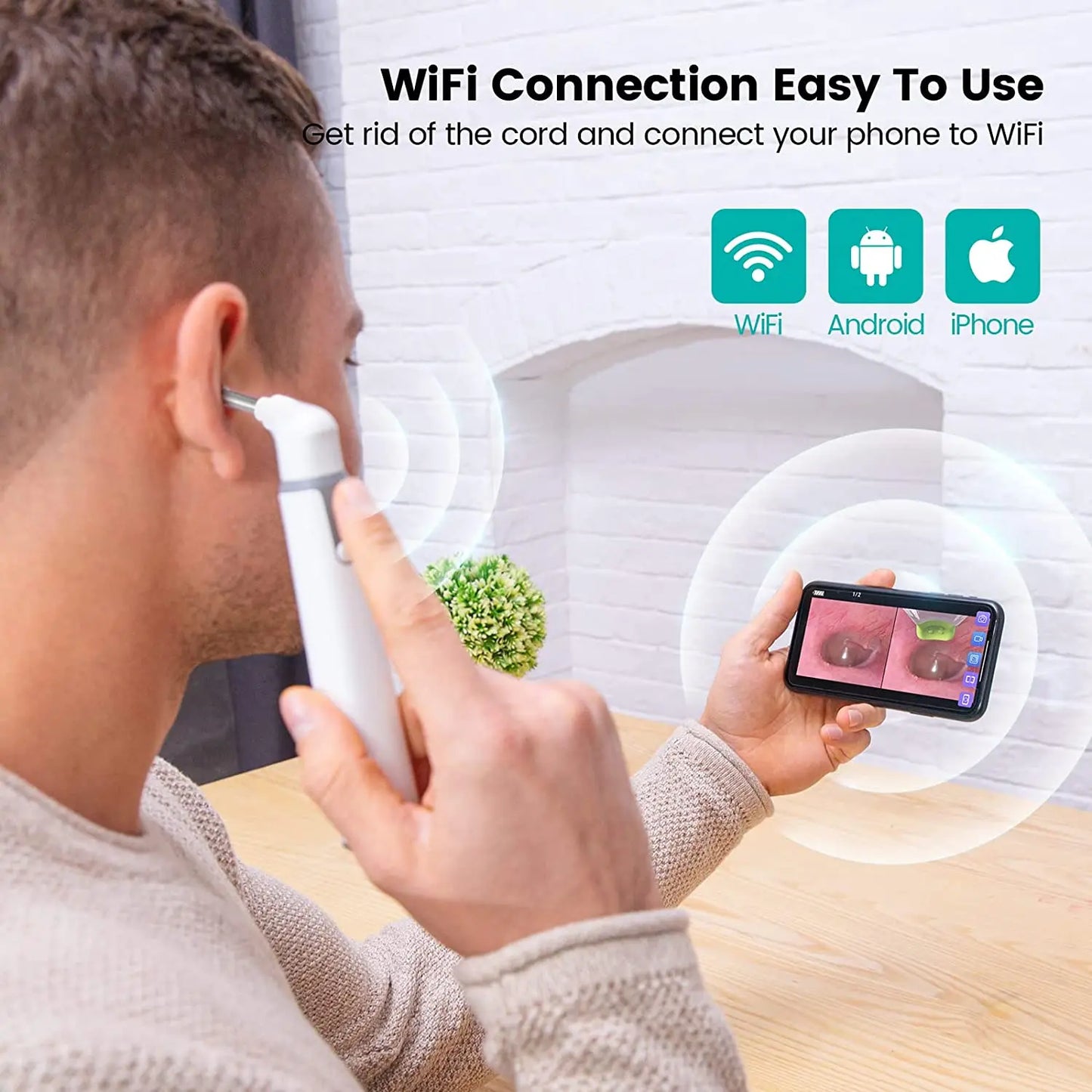 WIFI Digital Otoscope Ear Camera 3.9mm Ear Cleaning Inspection Camera Ear Wax Removal Tools for IPhone Android