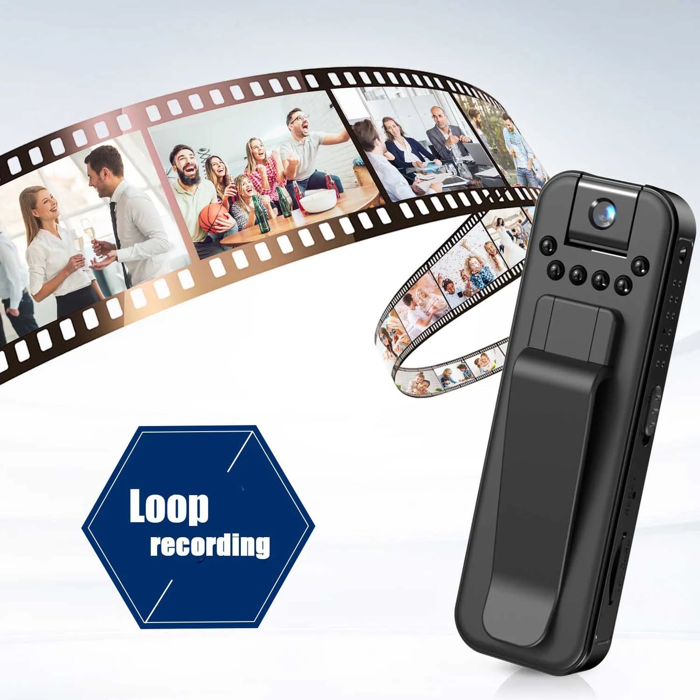 JOZUZE 1080P Sports HD Mini Camera Portable Digital Video Recorder BodyCam Infrared Night Vision Police Camcorder