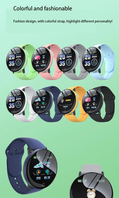 New Smart Bracelet 2025 Real Step Count Fashion Alarm Clock Watch Bluetooth Music Fitness Tracker Sports Smartwatch Android D18