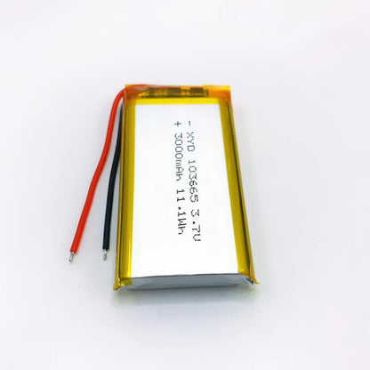 3000mAh Rechargeable 3.7V 103665 Battery Gps Polymer Lithium Battery For LED Light Driving Recorder PSP Camera Bluetooth Speaker