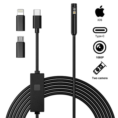 TYPE-C Endoscope HD1080P Single Dual Camera 3 IN 1 Micro USB For IOS IPhone Android Phones Waterproof Pipe Inspection Borescope