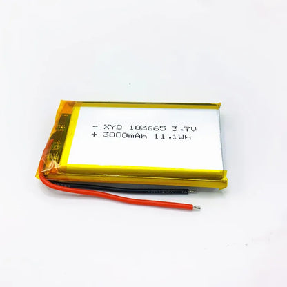 3000mAh Rechargeable 3.7V 103665 Battery Gps Polymer Lithium Battery For LED Light Driving Recorder PSP Camera Bluetooth Speaker