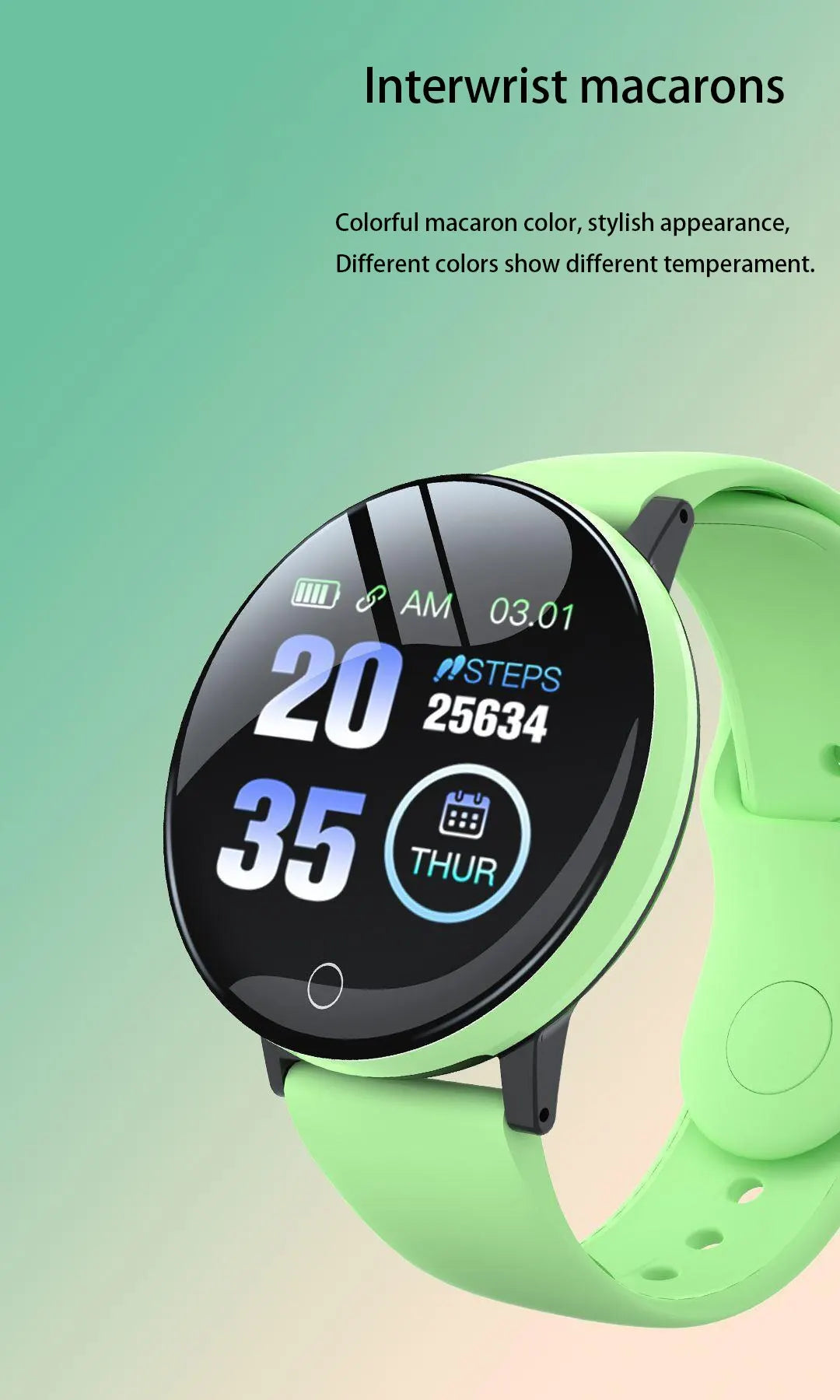 New Smart Bracelet 2025 Real Step Count Fashion Alarm Clock Watch Bluetooth Music Fitness Tracker Sports Smartwatch Android D18