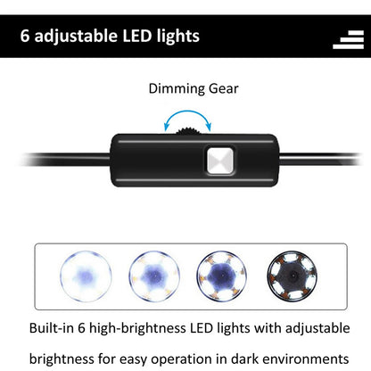 Endoscope Camera For Mobile Phone Softwired USB Mini Endoscope With 6 LED Lights 7mm 3 in 1 TYPE-C Waterproof For Android