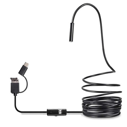 Endoscope Camera For Mobile Phone Softwired USB Mini Endoscope With 6 LED Lights 7mm 3 in 1 TYPE-C Waterproof For Android