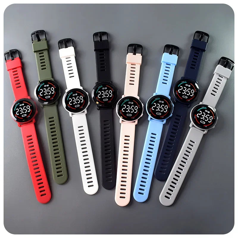 LED Luminous Sports Watch 2023 New Fashion Round Waterproof Electronic Watch Men and Women Digital Clock Relojes Electrónicos
