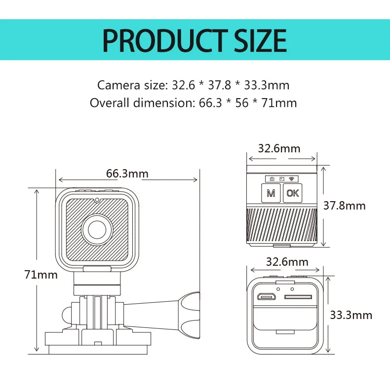 1080P high-definition wireless small camera, WiFi hotspot mini DV camera, outdoor sports camera, motorcycle driving recorder