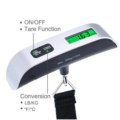 50kg 10g Digital Scale Electronic Balance Kitchen Luggage Hanging Scale Weight Suitcase Travel Scale Baggage Bag Weight Tool