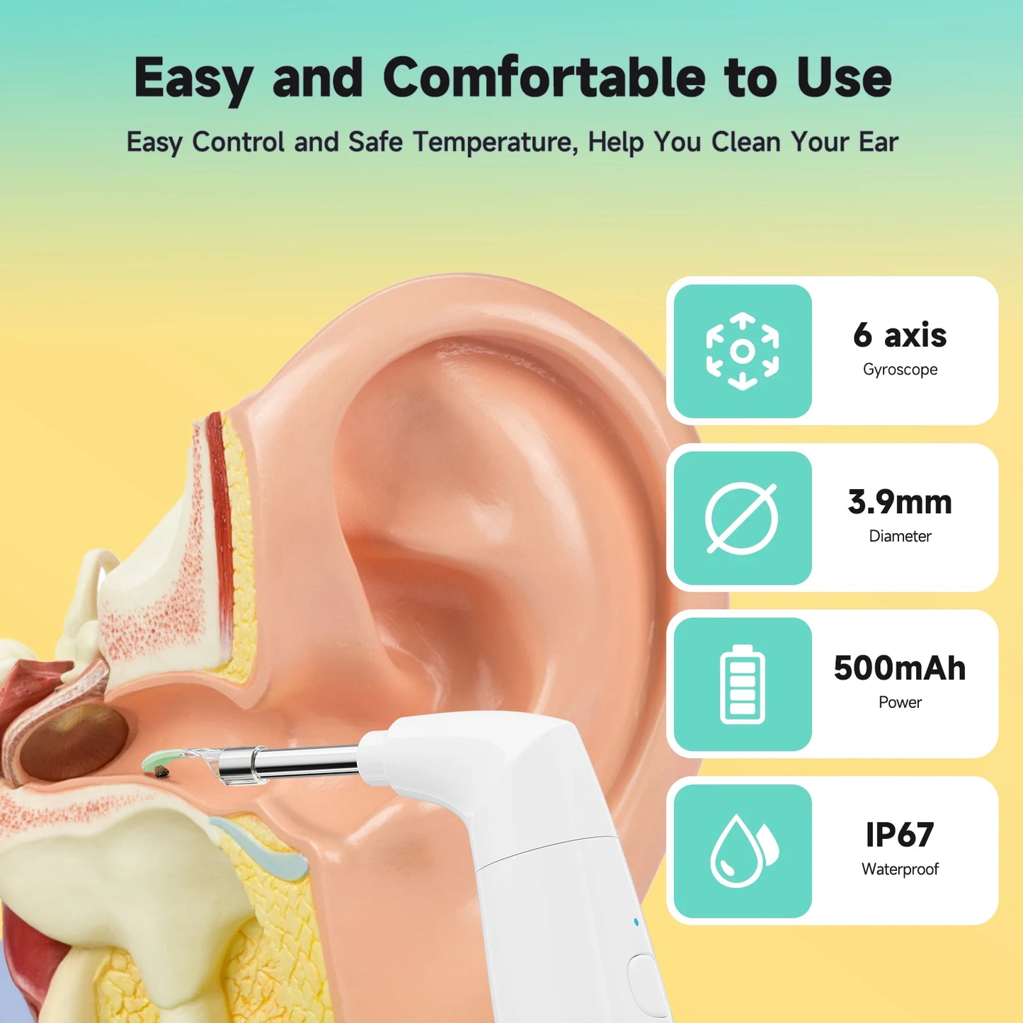 WIFI Digital Otoscope Ear Camera 3.9mm Ear Cleaning Inspection Camera Ear Wax Removal Tools for IPhone Android
