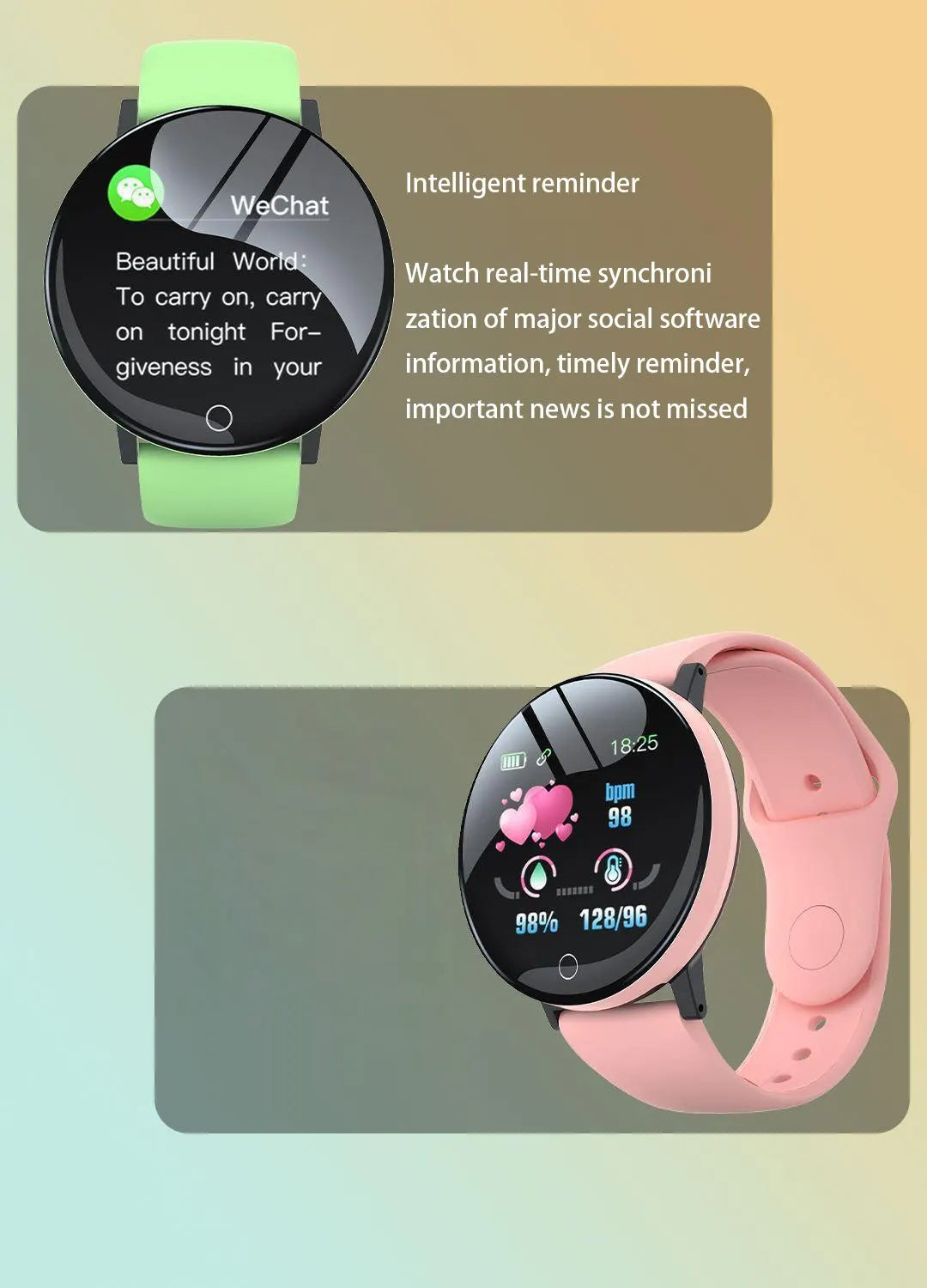 New Smart Bracelet 2025 Real Step Count Fashion Alarm Clock Watch Bluetooth Music Fitness Tracker Sports Smartwatch Android D18