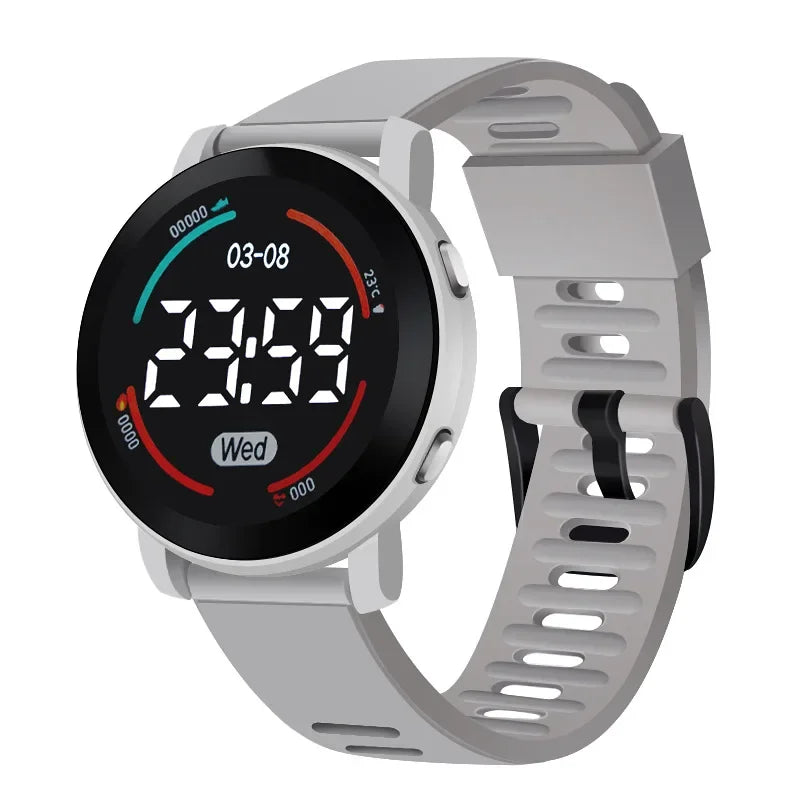 LED Luminous Sports Watch 2023 New Fashion Round Waterproof Electronic Watch Men and Women Digital Clock Relojes Electrónicos