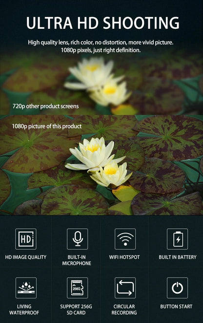 1080P high-definition wireless small camera, WiFi hotspot mini DV camera, outdoor sports camera, motorcycle driving recorder