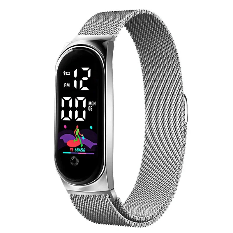 Simple LED Digital Watches for Women Luxury Metal Rose Gold Electronic Wristwatch Magnetic Loop Strap Fashion Ladies Clock Reloj