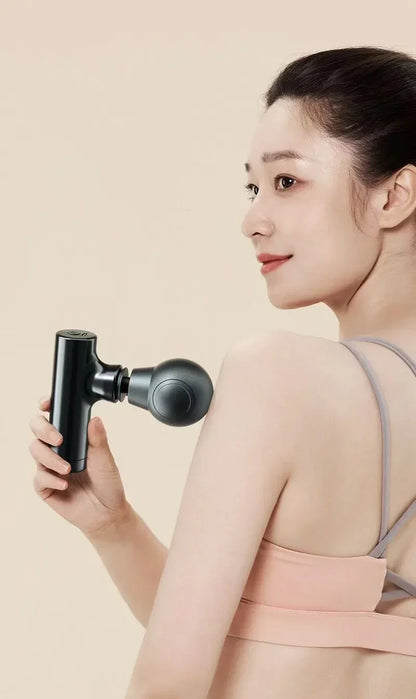 Mini Massage Massage LCD Screen 6 Heads Gun Muscle Massager Portable Electric Fascia Gun for Neck Foot Body Fascia Gun